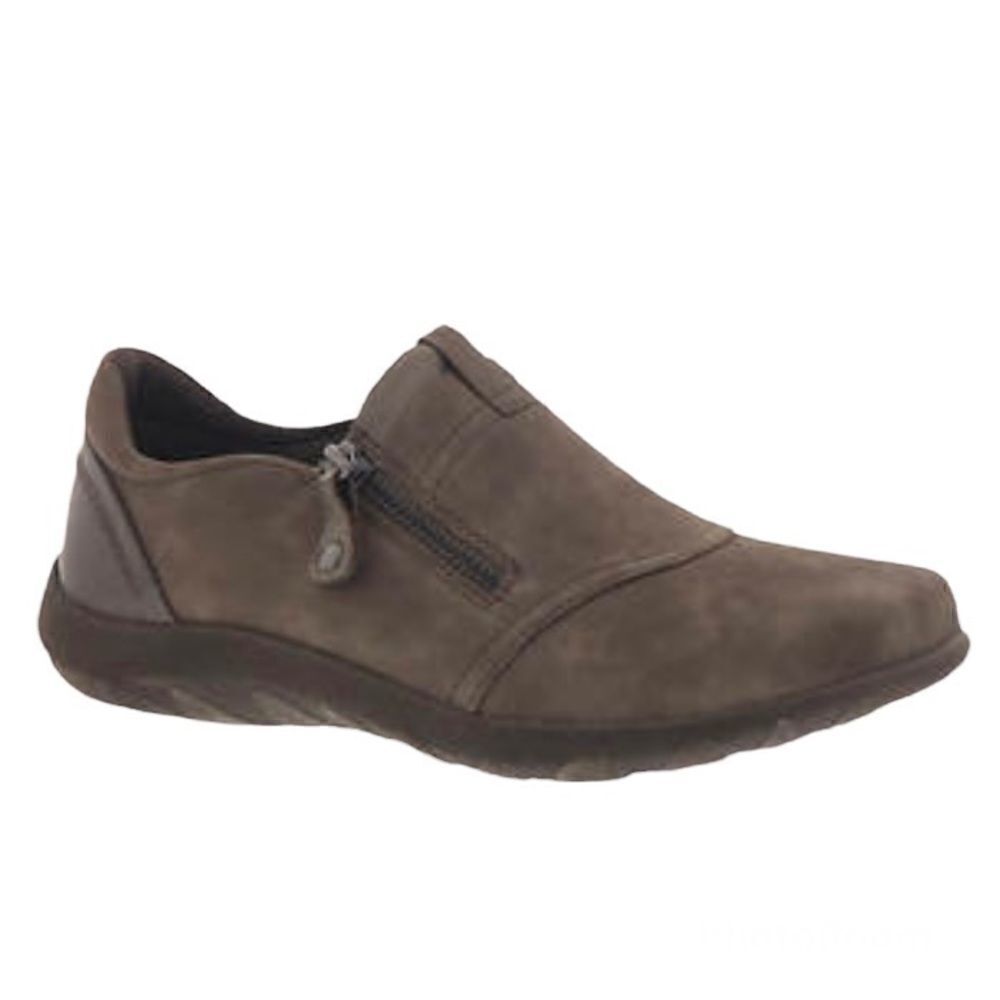 Rockport Cobb Hill Collection Amalie Zipper Slip On Taupe Nubuck 7.5
